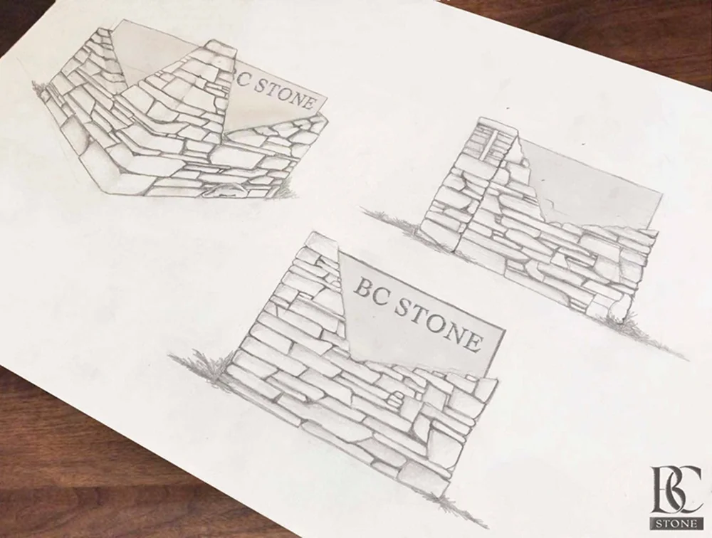 Stone Wall Design Sketches