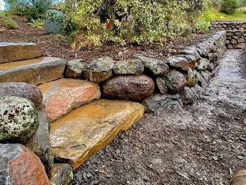 Victoria, Australia stone wall and stairs