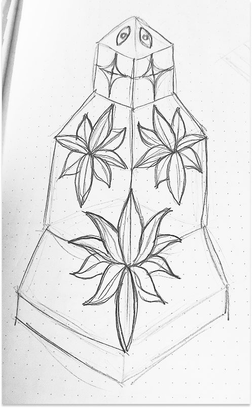 Stone flower obelisk design