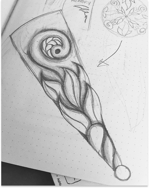Spiral leaf stone carving