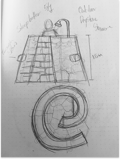 Fireplace fountain sketch