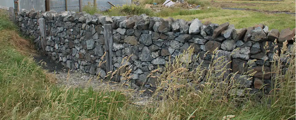 Dry stone wall Oreti Beach, Southland