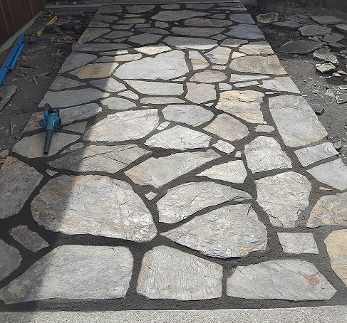 Stone footpath